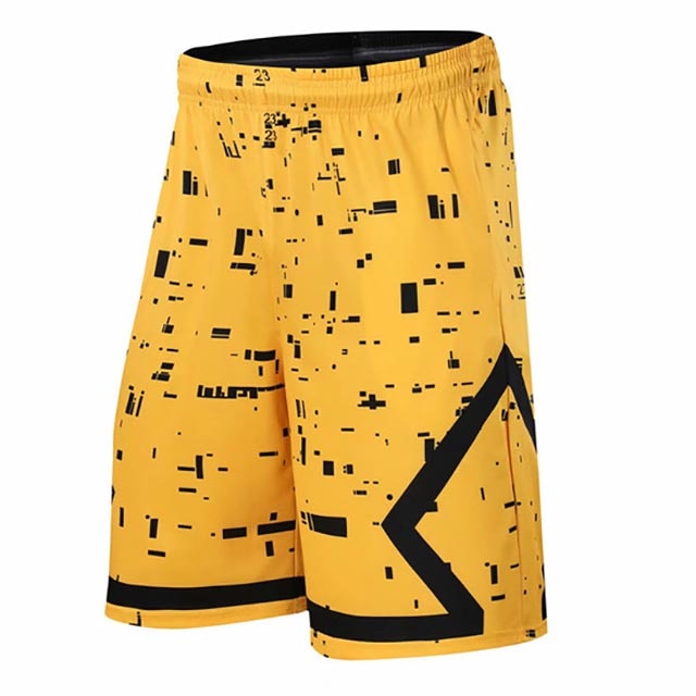 Men Basketball Shorts Workout Short Breathable Sweat Sport Yellow Shorts